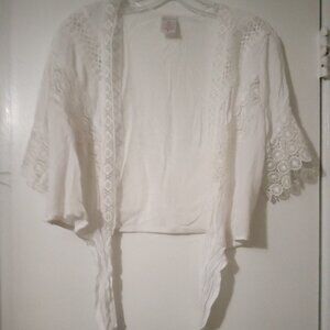 No Boundaries women's tie top white sizeM(7-9) cottagecore, whimsical romantic